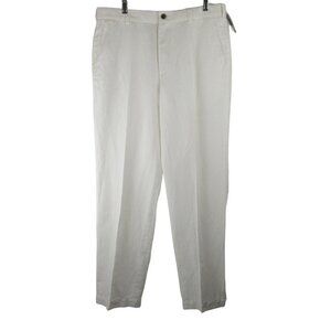 NWT Brooks Brothers 346 Pants White Linen Cotton Trouser Size W35L32 Lightweight